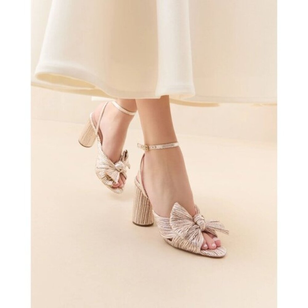 LOEFFLER RANDALL Camellia Knotted Sandal (Women) in Champagne Size US 8.5